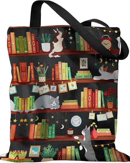Aesthetic Canvas Tote Bag - Reusable Shoulder Tote Bag for Women Lady Casual Vacation, Shopping, Work, Gym