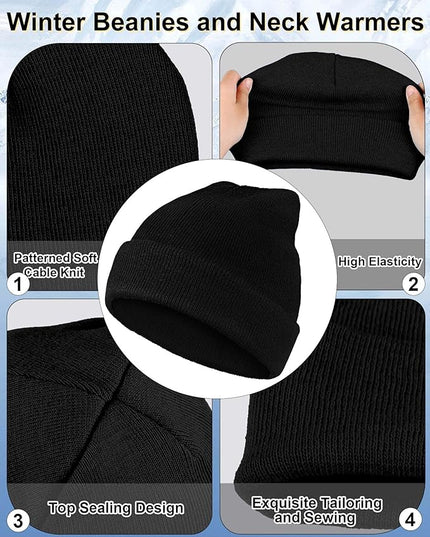 Jecery 80 Pack Winter Beanies Hats Bulk for Homeless Unisex Cold Weather Stretch Caps Warm Knitted Cuffed Hats for Women Men
