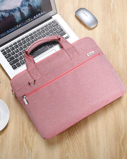 Voova Laptop Bag 17 17.3 Inch, 360° Protective Laptop Case Sleeve with Shoulder Strap Compatible with 17-18 Inch Lenovo Asus Acer Dell Hp, Waterproof Computer Bag Slim Briefcase for Women, Pink