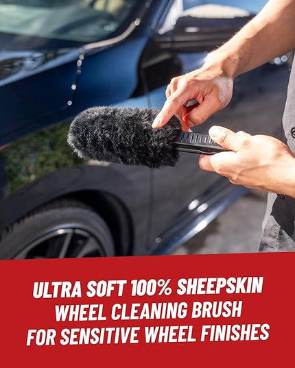 Chemical Guys Gerbil Wheel and Rim Cleaning Brush - Soft Natural Bristle Detailing Tool for Tires, Exhausts & Delicate Surfaces - Wheel Cleaner Brush to Safely Clean Brake Dust, Grime and Dirt, 1 Pack