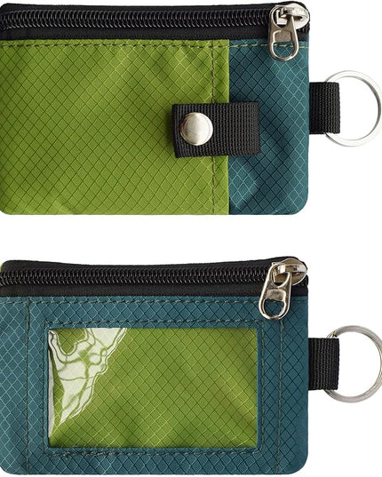 Minimalist RFID Blocking Small Wallet with ID Window,WaterResistant Zip Id Case Wallet with Lanyard Keychain for Cards,Cash,Travel,Women,Men