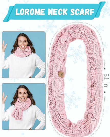 Winter Beanie Hat Scarf Gloves, Warm Fleece Knit Hats Touch Screen Gloves Neck Scarf Set Winter Gifts for Unisex Adult