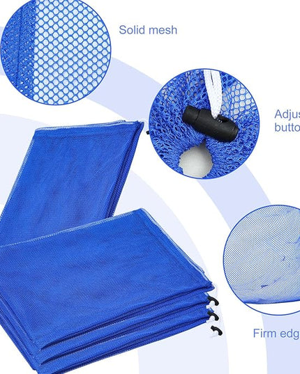 Berlune 30 Pack Large Mesh Laundry Bags, 24 x 36 Inch Bulk Wash Set with Drawstring for Commercial Use, Dorms, Vacation Rentals, Laundromats, Apartments & Facilities(Blue)