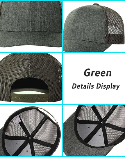 TSSGBL 2 Pack Snapback Trucker Baseball Hats Mesh Back Adjustable Blank Ball Caps for Men Women