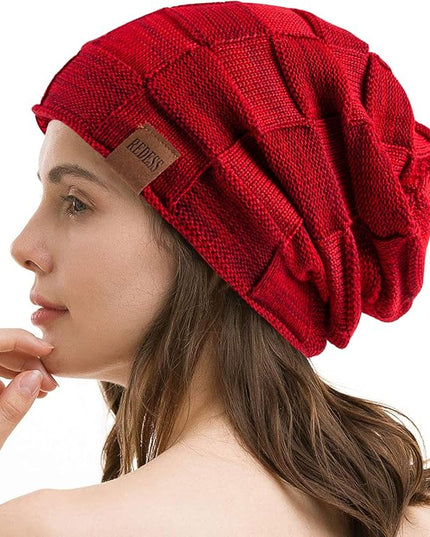 REDESS Beanie Hat for Men and Women Winter Warm Hats Knit Slouchy Thick Skull Cap