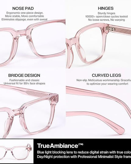 Colorado Home Co Clear Blue Light Blocking Glasses for Computer, Anti Eye Strain Office Screen Glasses for Men & Women