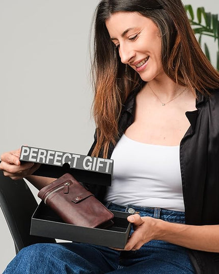 Lavalen Leather Purses for Women - Elegant Ladies Purse - RFID Wallet for Women - Leather Handcrafted Ladies Wallet - Small & Colourful with Coin Pocket & Cards - For daily Use - Box for Gift.