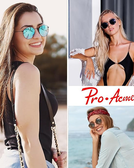 Pro Acme Small Round Metal Polarized Sunglasses for Women Retro Designer Style
