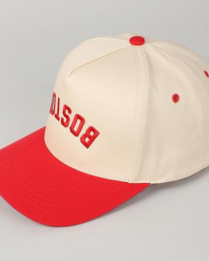 MIRMARU Two-Tone Vintage Canvas Trucker Hats for Men & Women, Adjustable Size Baseball Caps with Trendy Embroidered Design