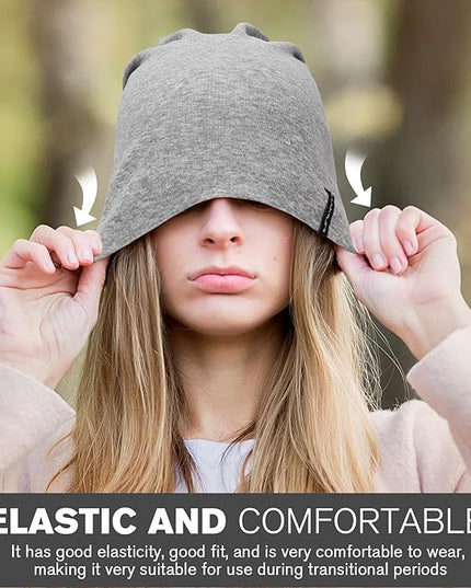 Slouchy Beanie for Women Men Soft Cotton Chemo Hats Double-Layer Warm Beanie Cap for Daily Wear & Transitional Seasons