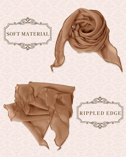 Chiffon Scarf for Women, Removable Flower Neck Scarf Light Soft Fashion Rose Scarves Versatile Headband or Hair Band