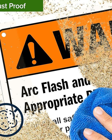 Warning Arc Flash And Shock Hazard Appropriate PPE Required Sign, 10x7 Inches, 55 mil thick HDPS (high density polystyrene), Made in USA by My Sign Center
