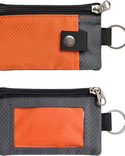 Minimalist RFID Blocking Small Wallet with ID Window,WaterResistant Zip Id Case Wallet with Lanyard Keychain for Cards,Cash,Travel,Women,Men