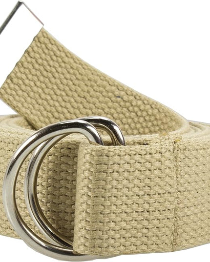 Gelante Canvas Web D Ring Belt Silver Buckle Military Style for men & women 1 or 3 pcs