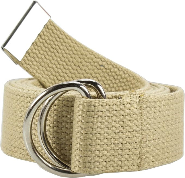 Gelante Canvas Web D Ring Belt Silver Buckle Military Style for men & women 1 or 3 pcs