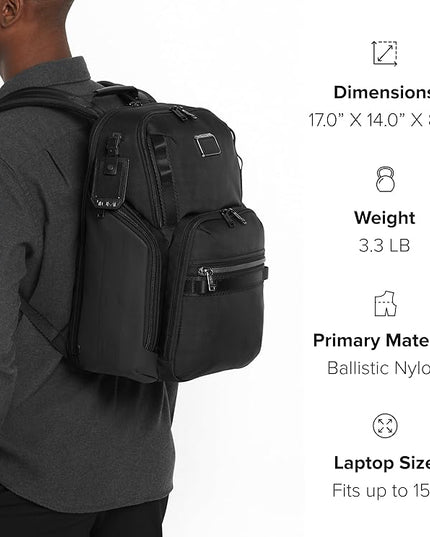 TUMI - Alpha Bravo Search Backpack - Laptop Backpack for Men & Women - Backpack for Work & Travel - 17.0" X 14.0" X 8.3" - Charcoal