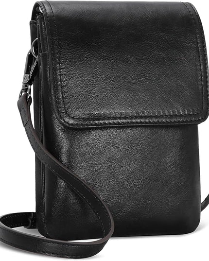 Iswee Leather Crossbody Bags for Women RFID Blocking Cell Phone Purse Small Anti-Theft Zippered with Card slots
