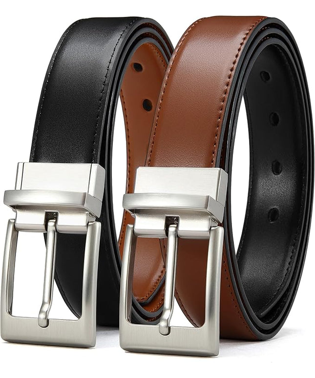 CHAOREN Reversible Belt Men 1 Piece - 1.25" Leather Dress Belt - Trim to Fit for Elegant Style