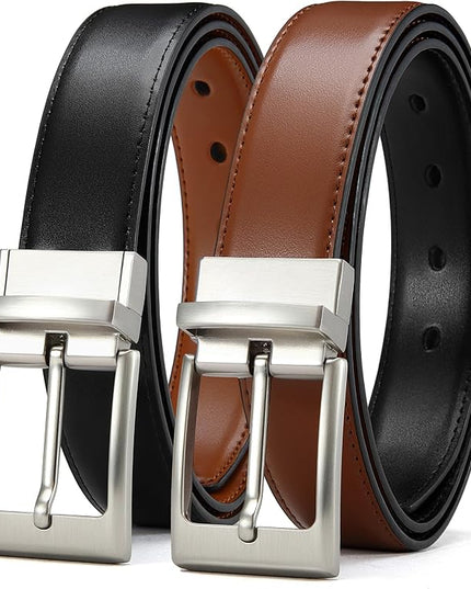 CHAOREN Reversible Belt Men 1 Piece - 1.25" Leather Dress Belt - Trim to Fit for Elegant Style