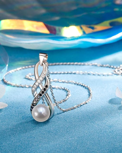 Pearl Necklaces-Birthday Anniversary Wedding Gifts for Women -Her -Mom -Wife -Girlfriend Grandma on Christmas Day Mothers Day | Valentines Romantic Gifts