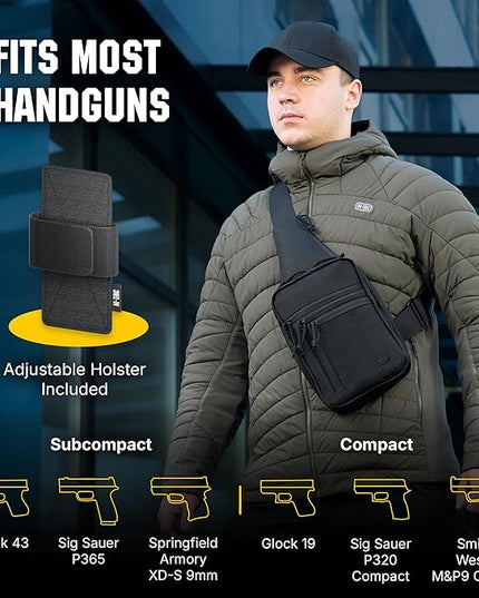 M-Tac CCW Sling Bag for Men & Women - EDC Shoulder Bag Tactical - Crossbody Concealed Carry Bag - Mens Chest Pack