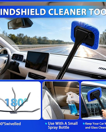 THINKWORK Car Cleaning Kit Car Detailing Kit,Car Cleaning Kit Interior Cleaner with High Power Blue Handheld Vacuum Cleaner,Brush Sets,Windshield Cleaner and Storage Bag,Car Accessories,Car Gift Set