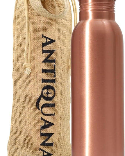 34 Oz Pure Copper Water Bottle – Leak-Proof Hammered Design with Tumbler, Carrying Bag & Smooth Finish Decorative – Copper Water Bottle