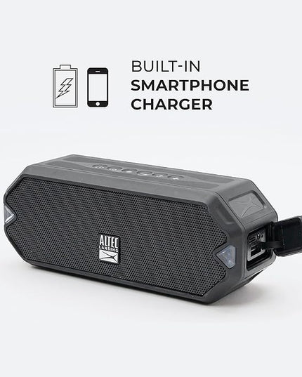 Altec Lansing - HydraJolt Wireless Bluetooth Speaker, Waterproof Portable Speakers with Built in Phone Charger and Lights, Everything Proof Outdoor, Shockproof, Snowproof, 16 Hours Playtime