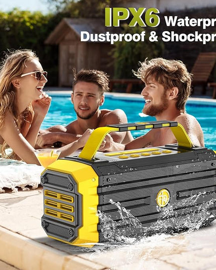 Portable Bluetooth Speaker 120W Peak 80W Wireless Speakers, TWS Pairing, Deep Bass, Hi-Fi Loud Speaker, IPX6 Waterproof, DSP Sound Boombox for Outdoor, Camping, Party, Beach