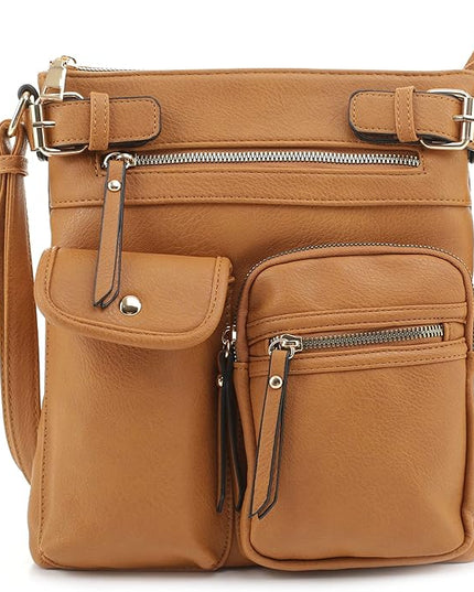 SG SUGU Katie Lightweight Medium Crossbody Bag Shoulder Bag with Multi Pocket for Women