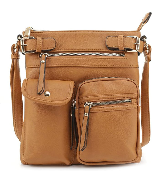 SG SUGU Katie Lightweight Medium Crossbody Bag Shoulder Bag with Multi Pocket for Women