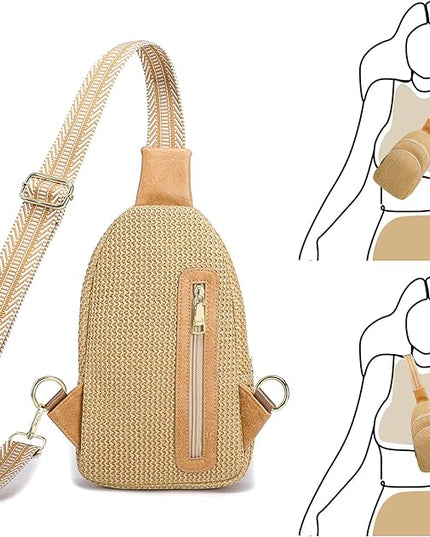 INICAT Faux Straw Crossbody Bags Beach Gifts Valentines Day Her Cruise Ship Essentials Women Summer Small Sling Purses