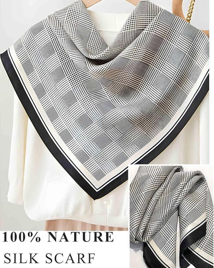 100% Mulberry Silk Scarf for Women Hair Lightweight Square Neckerchief Wrap For Head Scarves 21"