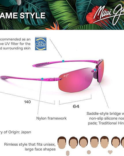 Maui Jim Polarized Men's and Women's Hookipa Rectangular Sunglasses