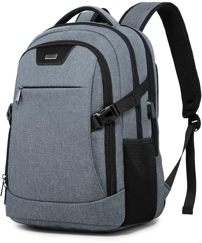 DUSLANG Travel Work Laptop Backpack With USB Charging Port Fits 15.6 15 14 13 Inch Laptop and Notebook Business Anti Theft College Computer Bag Back Pack for Women Men - Dark grey