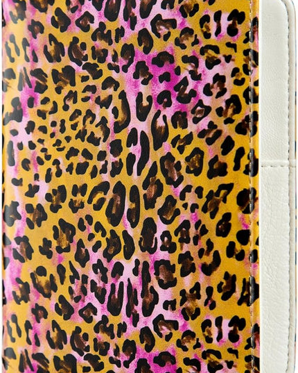 AIRMORS AirTag Passport Holder,Cute Travel Wallet RFID Blocking Anti-Lost Travel Essentials Family Passport Protector Case Credit Card Slots for Women(Leopard print(with Airtag Holder))