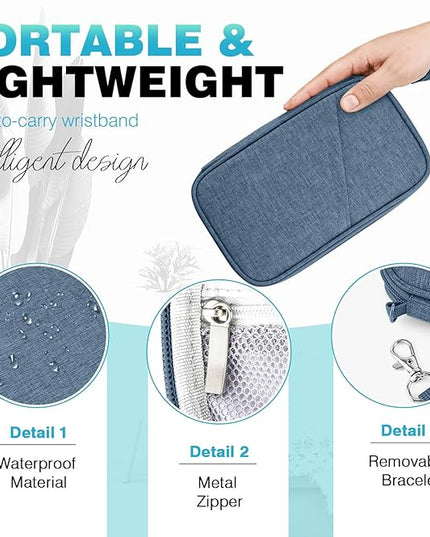 Passport Holder Family RFID Travel Document Organizer for Women Waterproof Passport Wallet Men Portable Case for Cards, Boarding Pass, ID, Money, Tickets with Zipper