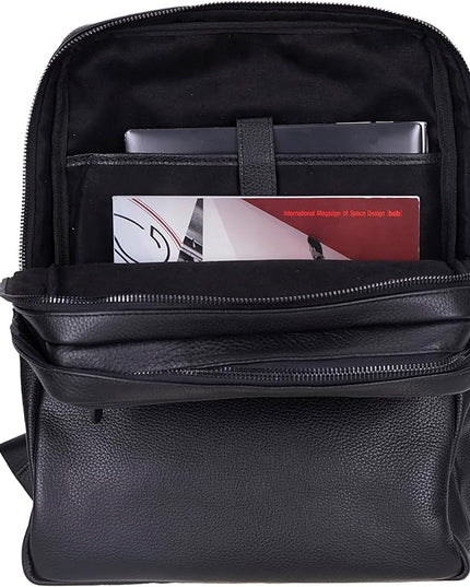 Osceola Genuine Leather Laptop Backpack for Men & Women, Handmade Leather Backpack Fits 16 Inch Laptop (Black)