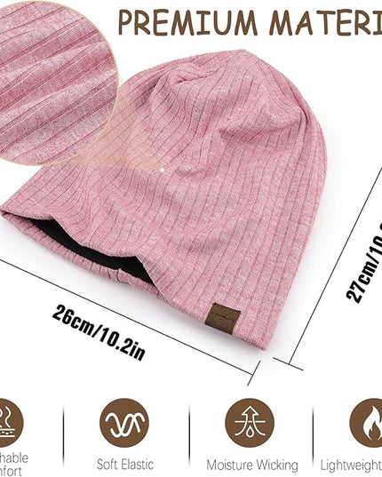 Slouchy Beanie for Men Women Soft Lightweight Running Beanie Hat Chemo Cap Skull Cap