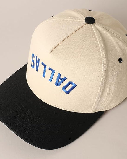 MIRMARU Two-Tone Vintage Canvas Trucker Hats for Men & Women, Adjustable Size Baseball Caps with Trendy Embroidered Design