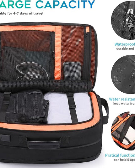 Travel Carry on Backpack, Extra Large Expandable 45L Backpack for Flight approved, 17.3" Laptop with USB Charging Port Backpacks, Water Resistant Computer Business Backpack for Men & Women
