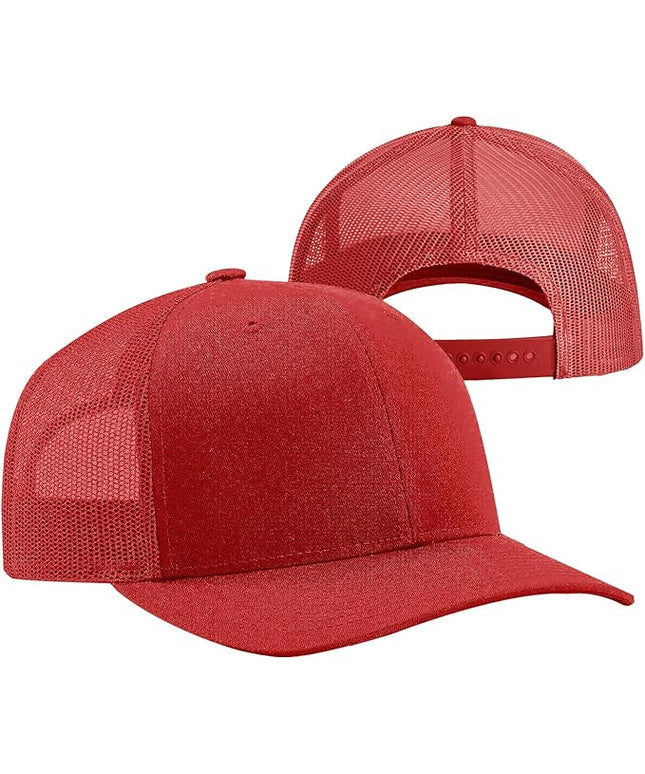 TZ Promise Men Women Plain Cotton Trucker Cap with Breathable Mesh Back, Snapback Baseball Hats