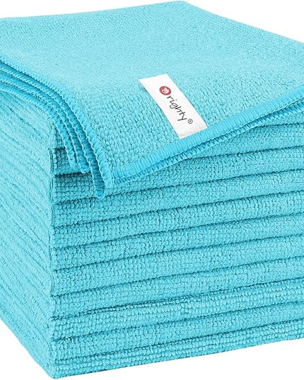 Orighty Microfiber Cleaning Cloth, 12 Pack Microfiber Towels for Cars, Highly Absorbent Car Cleaning Supplies, Lint Free Cloths Clean Rags for Car Care, House, Kitchen, 12x12 inch, Blue