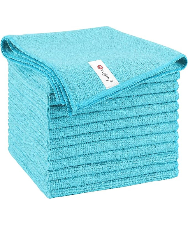 Orighty Microfiber Cleaning Cloth, 12 Pack Microfiber Towels for Cars, Highly Absorbent Car Cleaning Supplies, Lint Free Cloths Clean Rags for Car Care, House, Kitchen, 12x12 inch, Blue