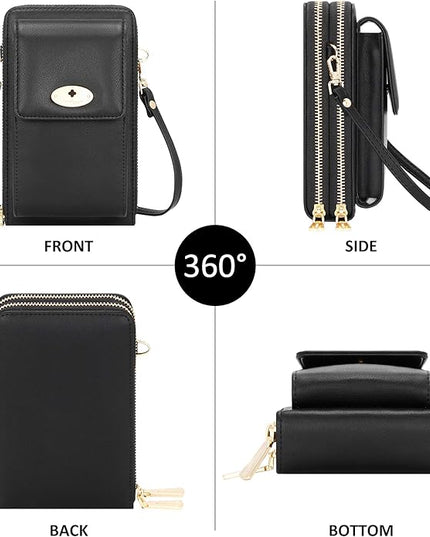 KUKOO Small Crossbody Bag Cell Phone Purse Wallet with Credit Card Slots for Women