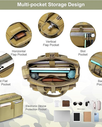 Stypos Tactical Messenger Bag,Tactical Briefcase for Man Military Laptop Bag 14 Inch/15.6 Inch /17.3 Inch Messenger Work Bag