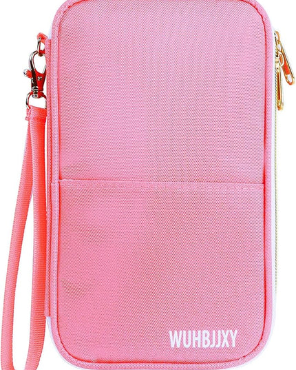 Multifunctional, Practical, RFID Family Passport holder, Travel Wallet (Pink), Travel Document Organizer, Passport Bag, Three-layer Design, Multiple Pockets，Big Storage