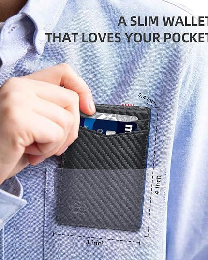 Zitahli Wallet for Men-6 Slots ID Window-Mens Wallets-Slim Wallet Classic Spring Money Clip RFID Blocking-Gift for Men