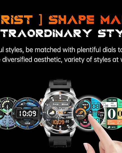 SEDSEY-1.47'' Smart Watch for Men Call & Answer,LED Flashlight,530mAh Battery & 5ATM Waterproof Track Heart Rate,Blood Oxygen Blood Pressure,Sleep of AI Accuracy–Perfect for Workout,Hiking,Swimming