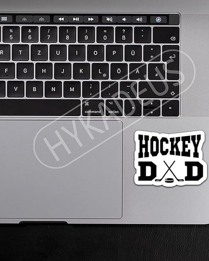 (3pcs) Hockey Dad Sticker – Gifts for Dad on Father’s Day, Waterproof Vinyl Decal for Water Bottle, Laptop, Tumbler, Book, Phone – Hockey Stickers for Daddy Papa Father, 3" x 2.3"